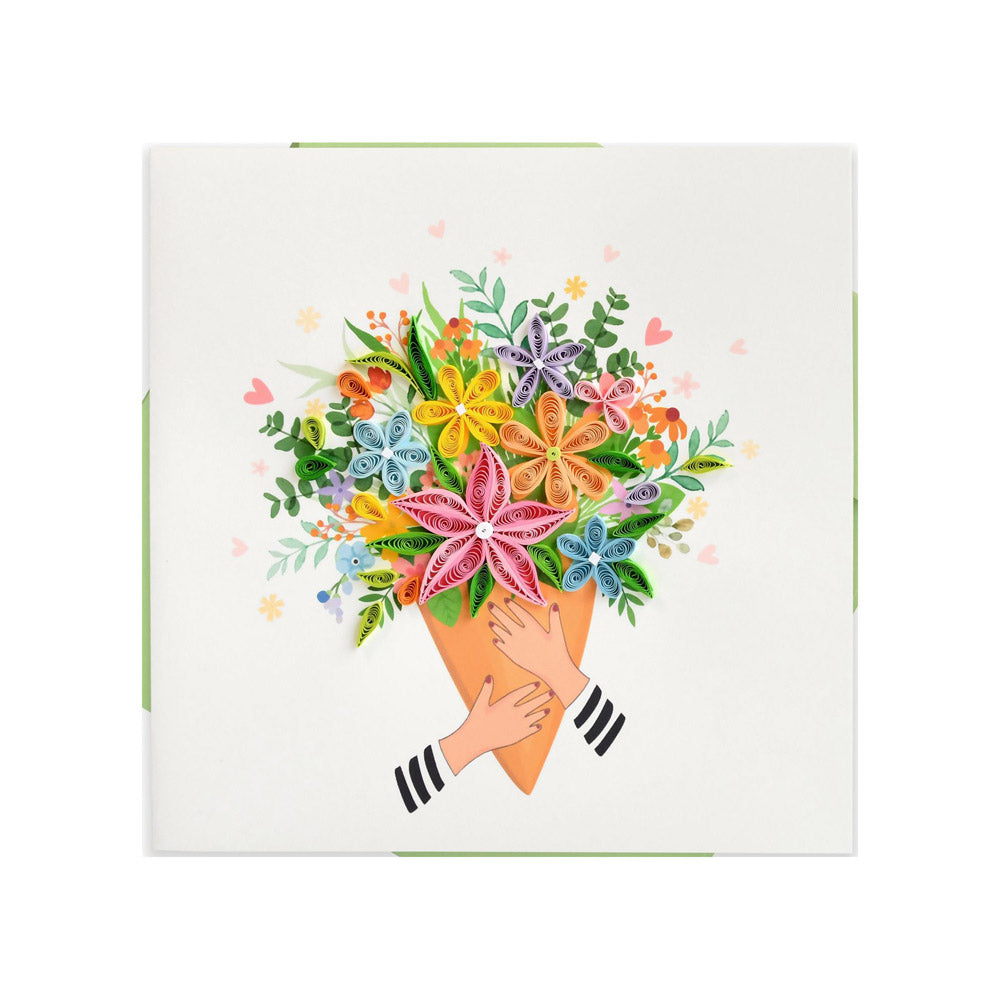 Quilled Assorted Flowers Greeting Card