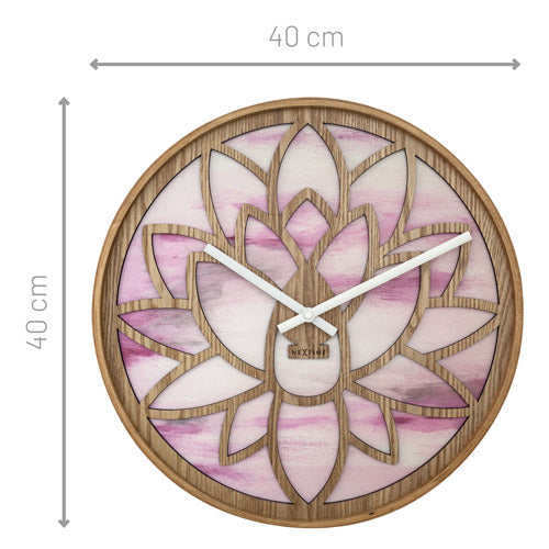 NeXtime Lotus Wall Clock 40cm (Pink)