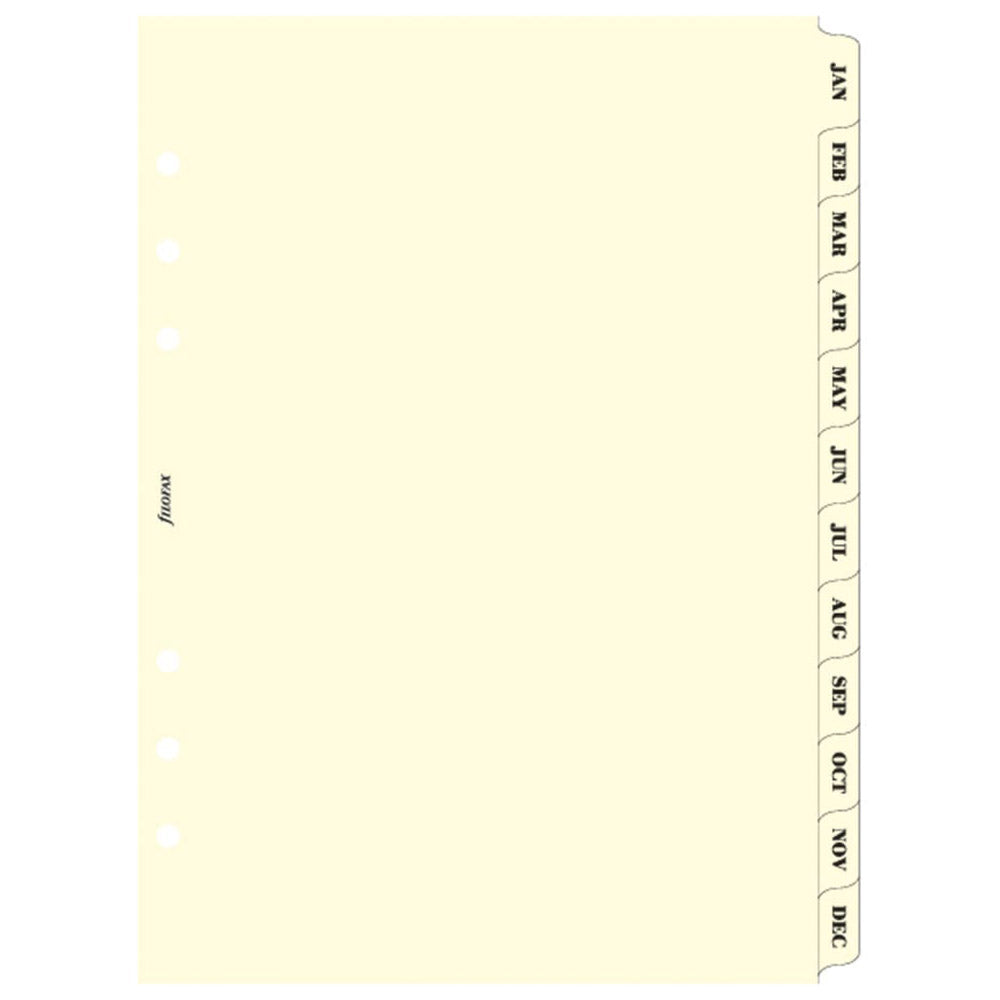 Filofax A5 January-December Index Refill (Cream)