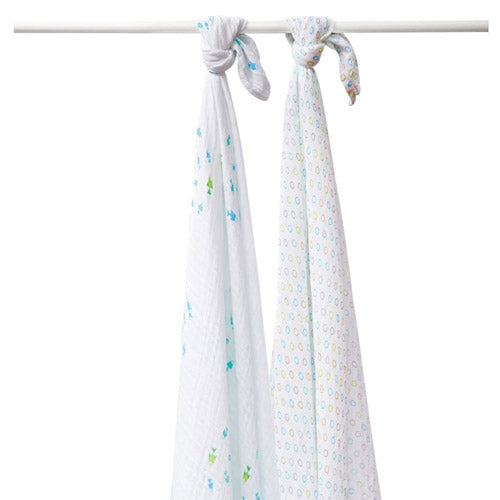 Silly Billyz Muslin Galapagos Swaddle Wrap 2pk