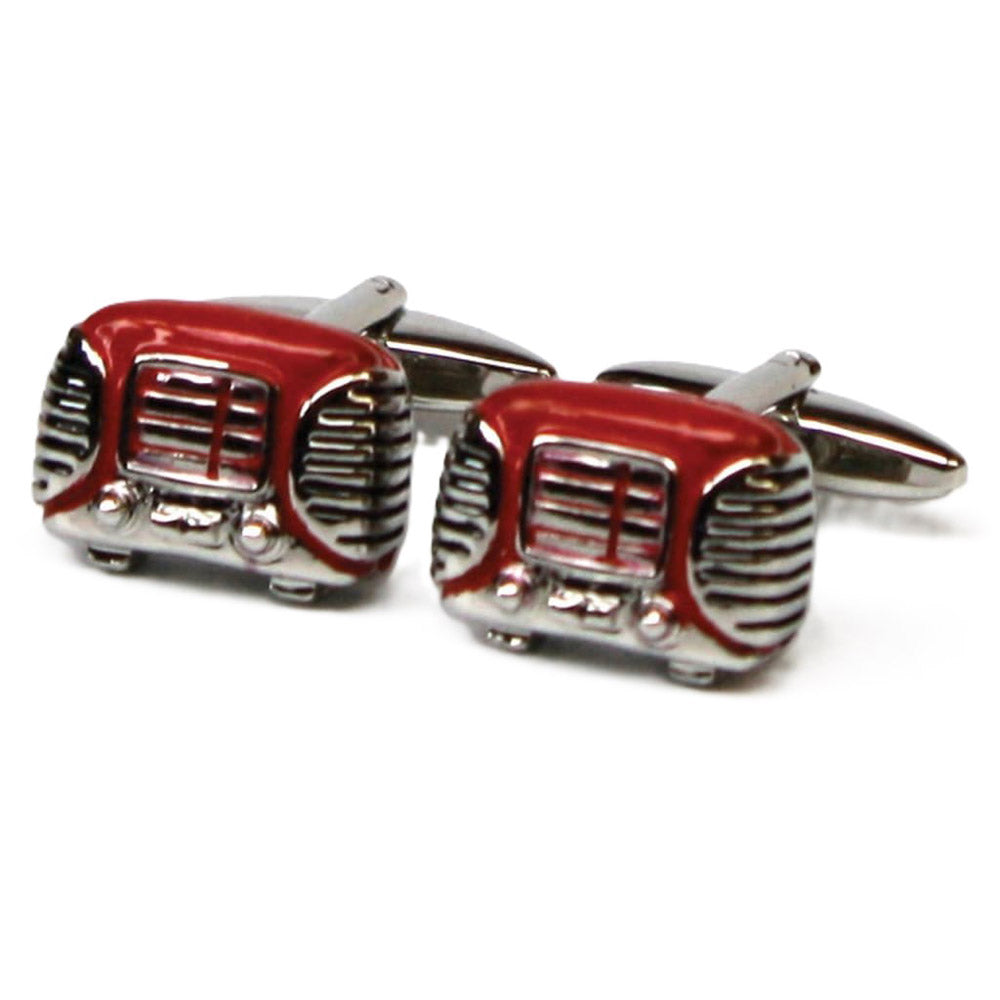 Retro Radio Button Cufflinks (Red)