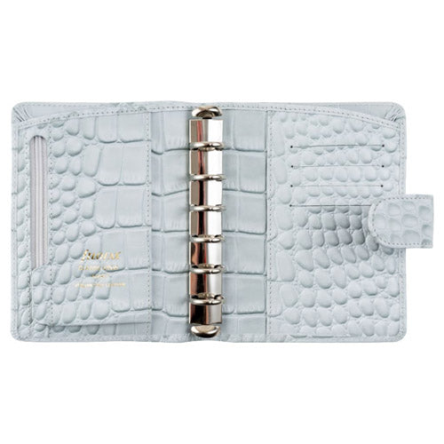 Filofax Classic Croc Pocket Organiser (Silver Mist)