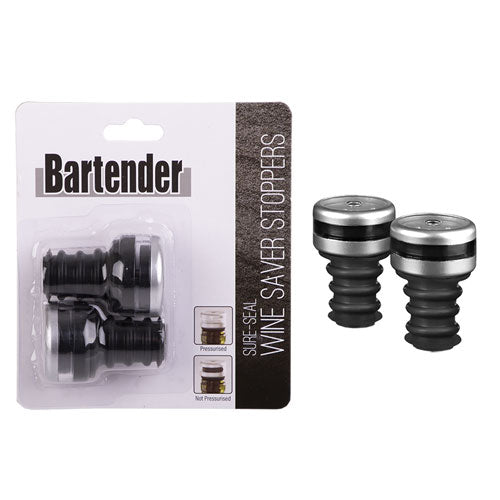 Bartender Sure-Seal Wine Saver Stoppers (Set of 2)