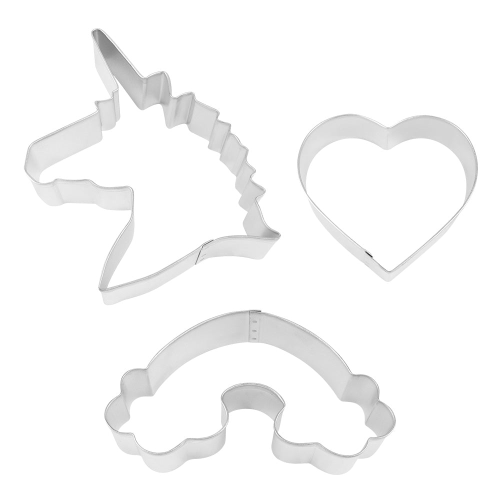 R&M Stainless Steel Unicorn Cookie Cutter (Set of 3)