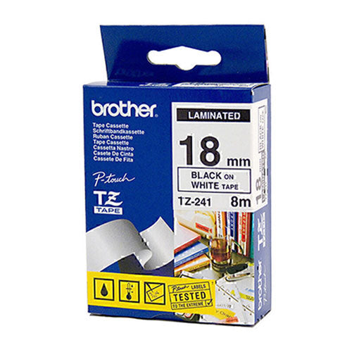 Brother Laminated Black on White Labelling Tape