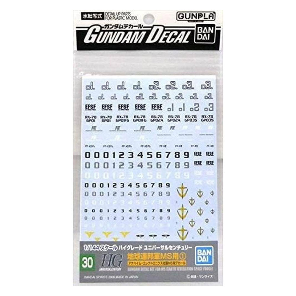 Gundam HGUC Multiuse Earth Federation Decal