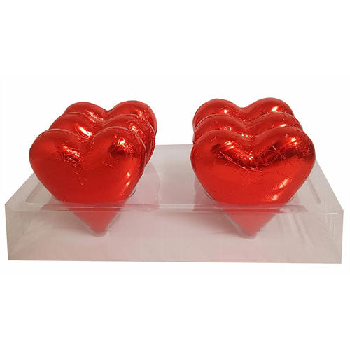 Large Belgian Heart with Red Foil (6x100g)