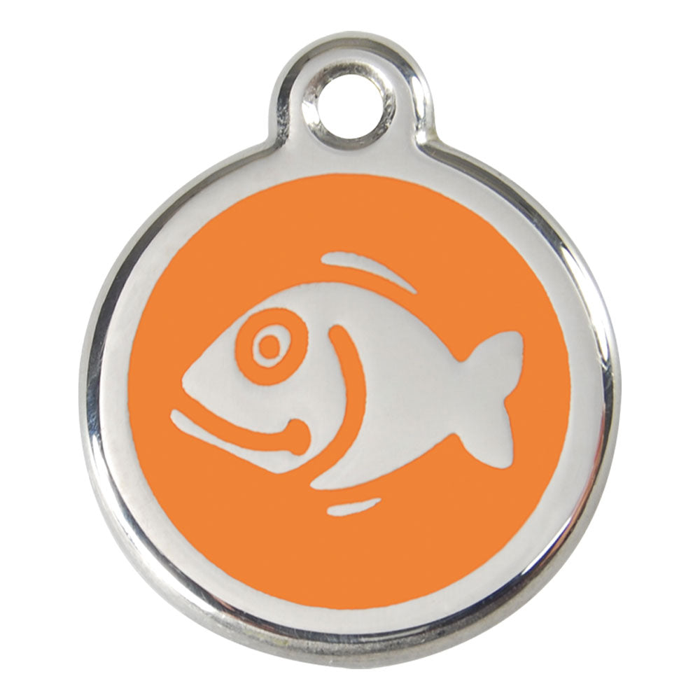 Stainless Steel Enamel Fish Cat Tags (Small)