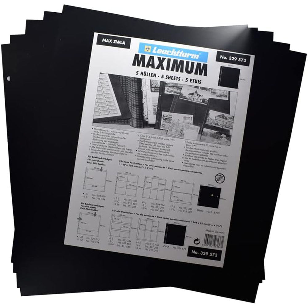 Leuchtturm Maximum Interleaves 5pk (Black)