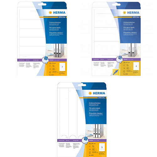 Herma File Spine Inkjet Labels A4 25pc (White)