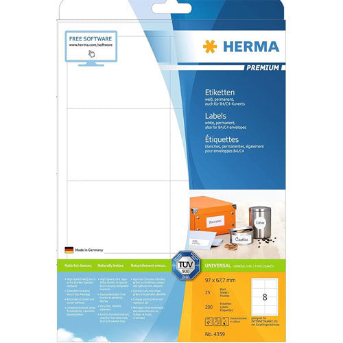 Herma Premium Labels A4 96.5mm 25pc