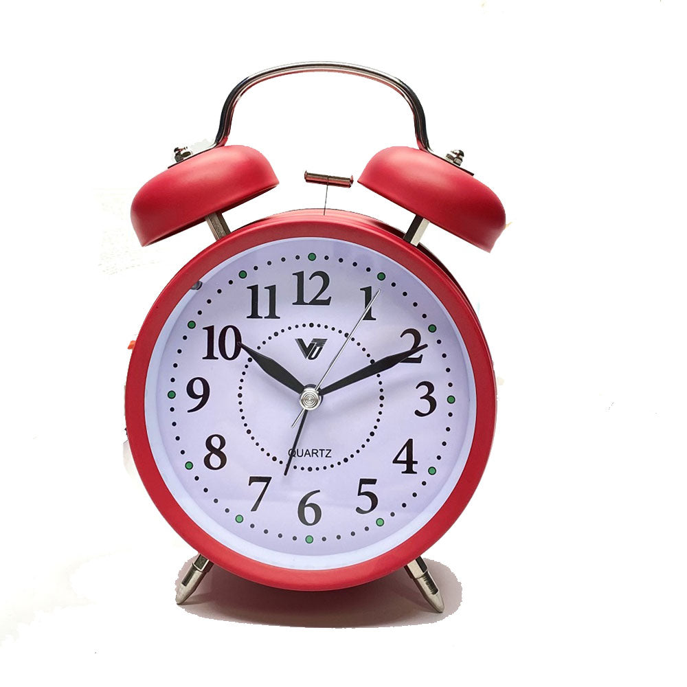 Metal Twin Bells Table Alarm Clock with Light