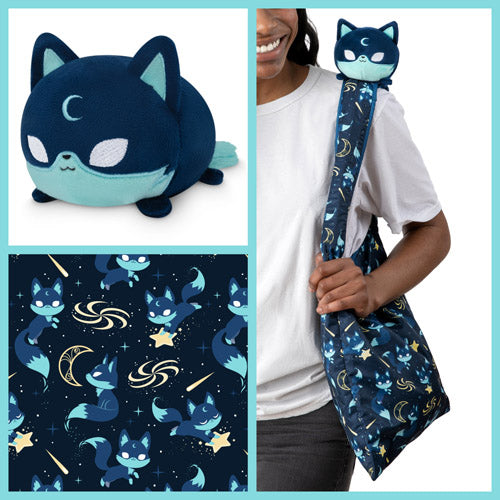 Moon Foxes Tote Bag and Dark Blue Moon Fox Plushie