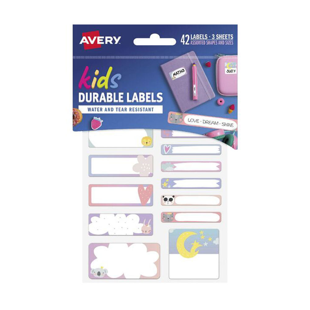 Avery School Multipack Love Dream Shine Name Label 42pcs