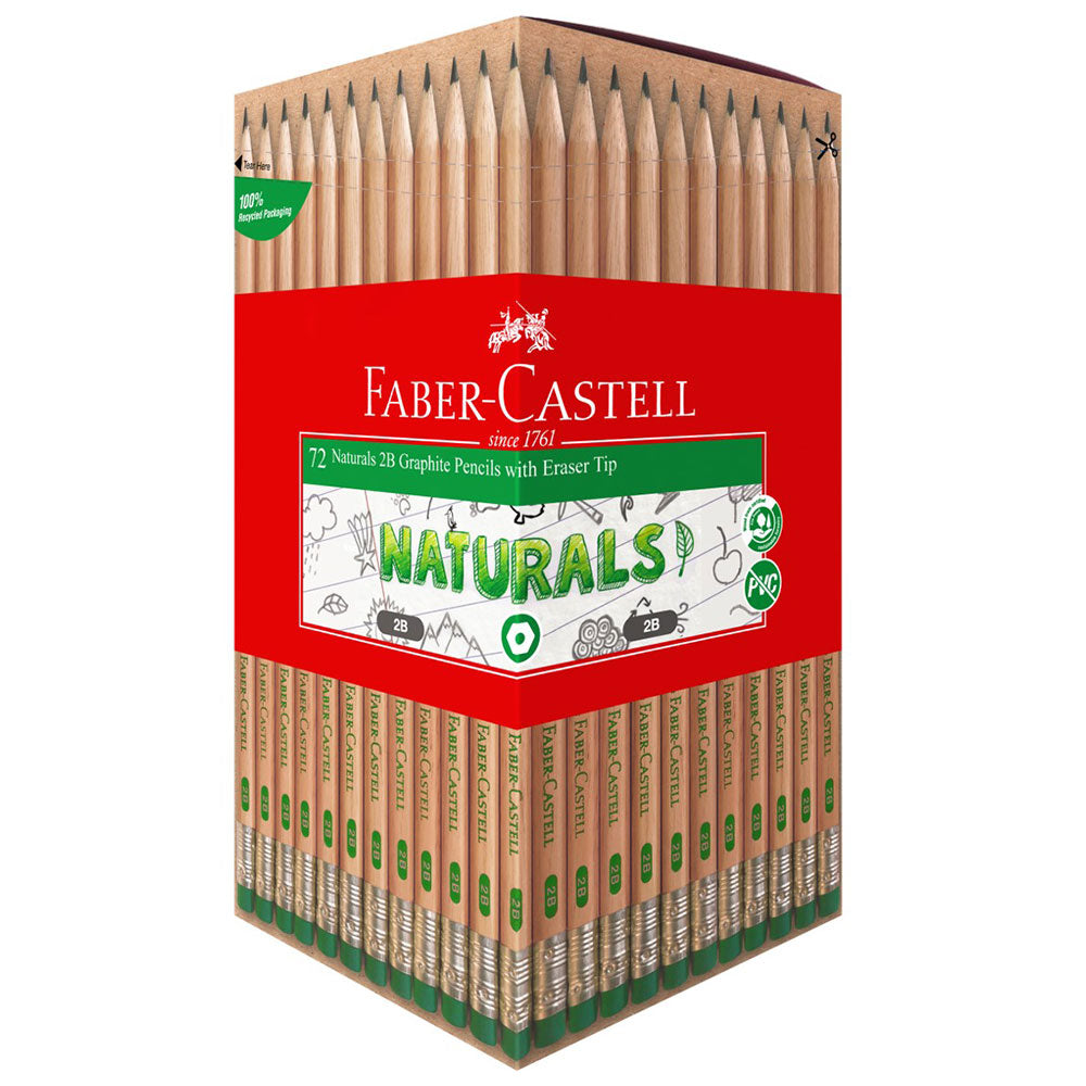 Faber-Castell Natural Eraser Tip 2B Graphite Pencil 72pcs