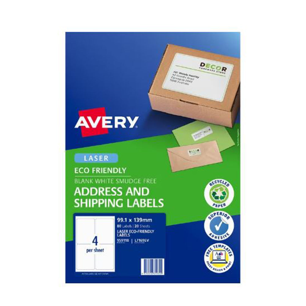 Avery Laser Eco Friendly Shipping Label 20pcs