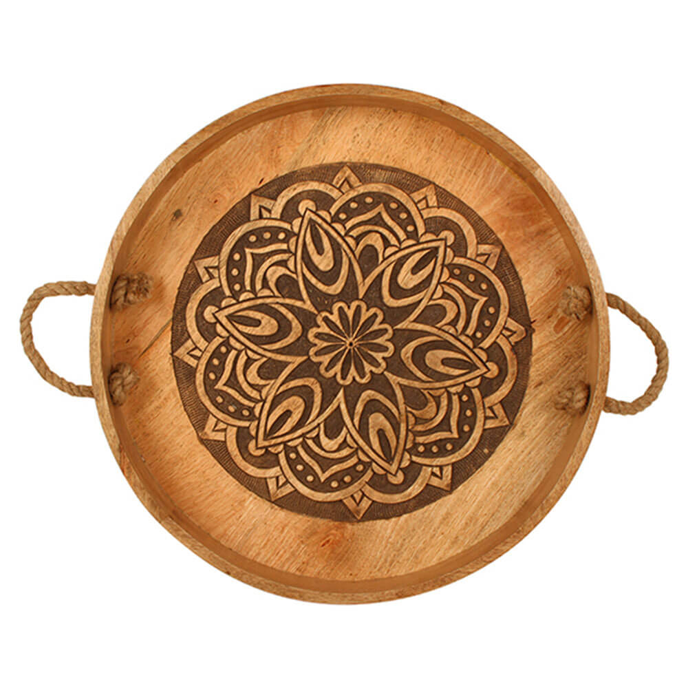 Harmony Mango Wood Round Tray (46x46x7cm)