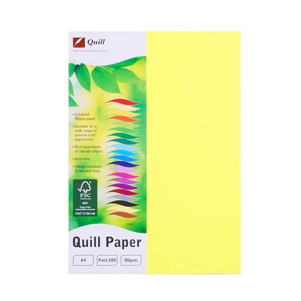 Quill A4 Coloured Copy Paper 500pk (80gsm)